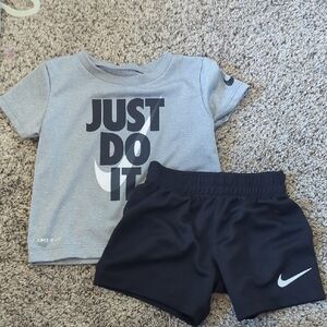 Nike Gray and Black Toddler Set